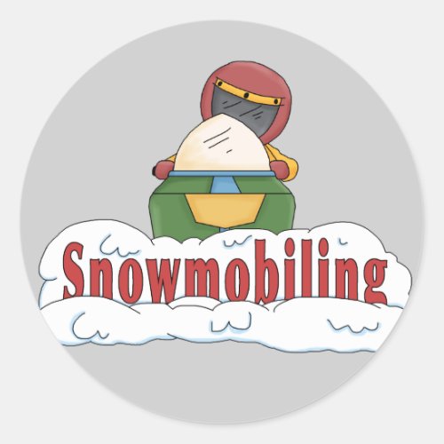 Snowmobiling Classic Round Sticker