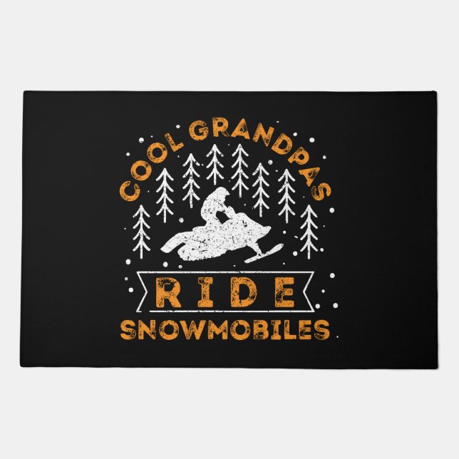Snowmobiling - Cool Grandpas Ride Snowmobiles Doormat (Front)
