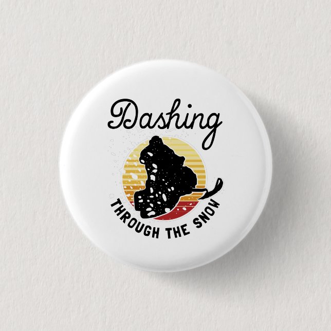Snowmobiling - Dashing Through The Snow Button (Front)