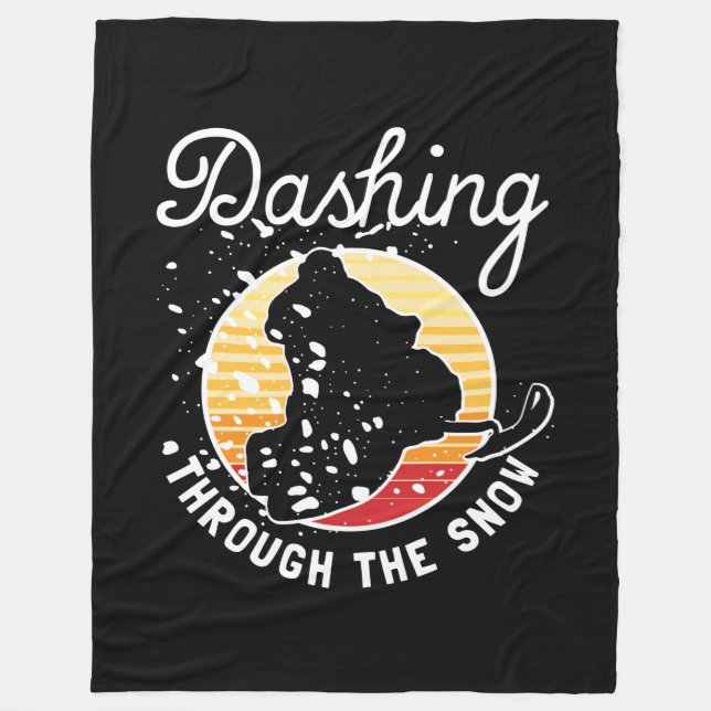 Snowmobiling - Dashing Through The Snow Fleece Blanket (Front)