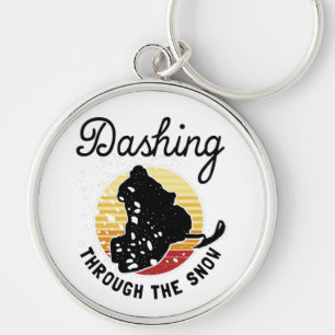 Snowmobiling - Dashing Through The Snow Keychain