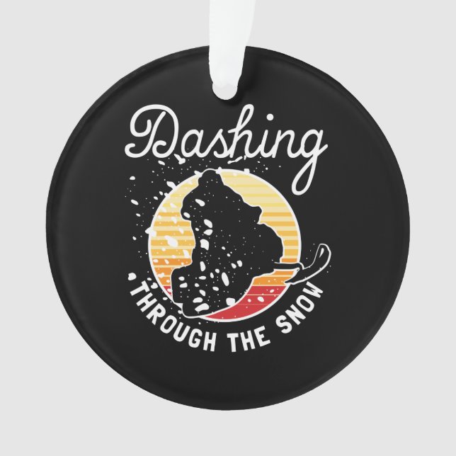 Snowmobiling - Dashing Through The Snow Ornament (Front)