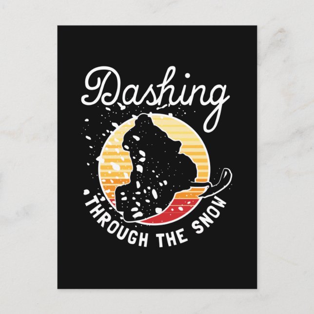 Snowmobiling - Dashing Through The Snow Postcard (Front)