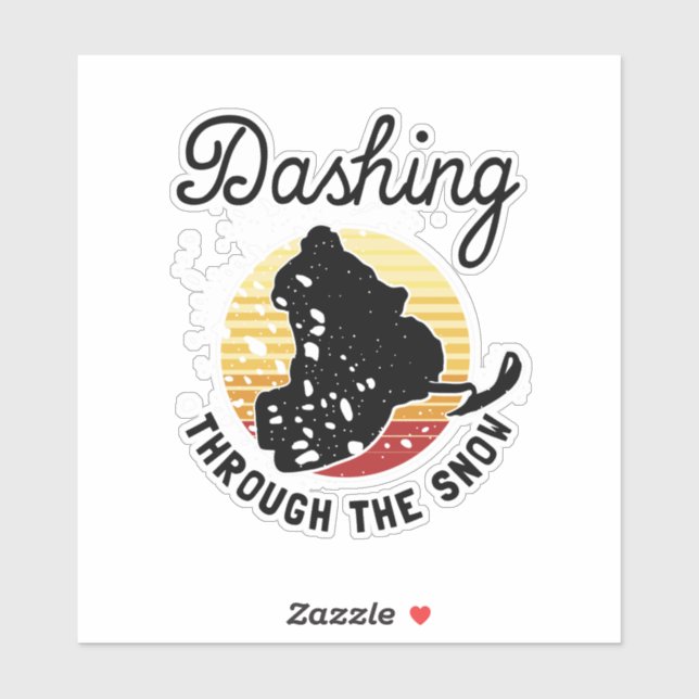 Snowmobiling - Dashing Through The Snow Sticker (Sheet)