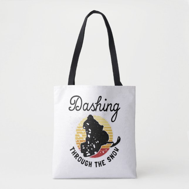 Snowmobiling - Dashing Through The Snow Tote Bag (Front)