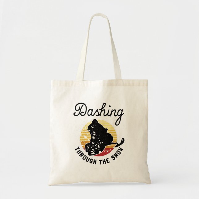 Snowmobiling - Dashing Through The Snow Tote Bag (Front)