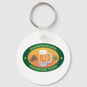 Snowmobiling Drinking Team Keychain