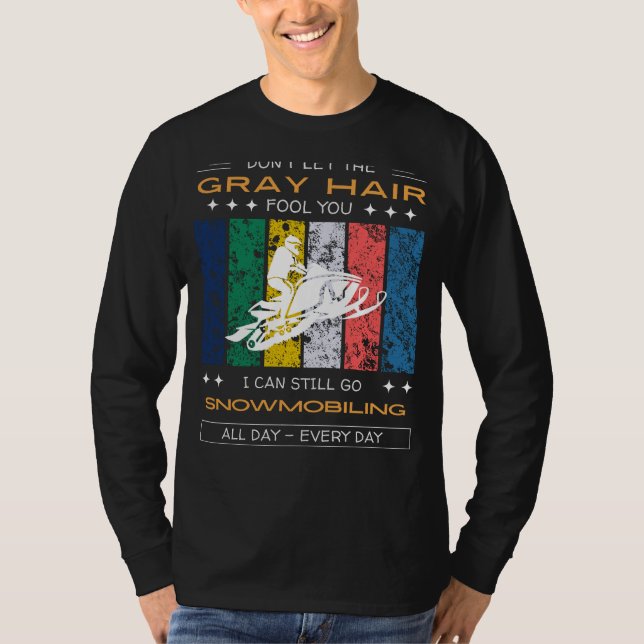 Snowmobiling Enthusiast Tee - Gray Hair, Trailblaz (Front)