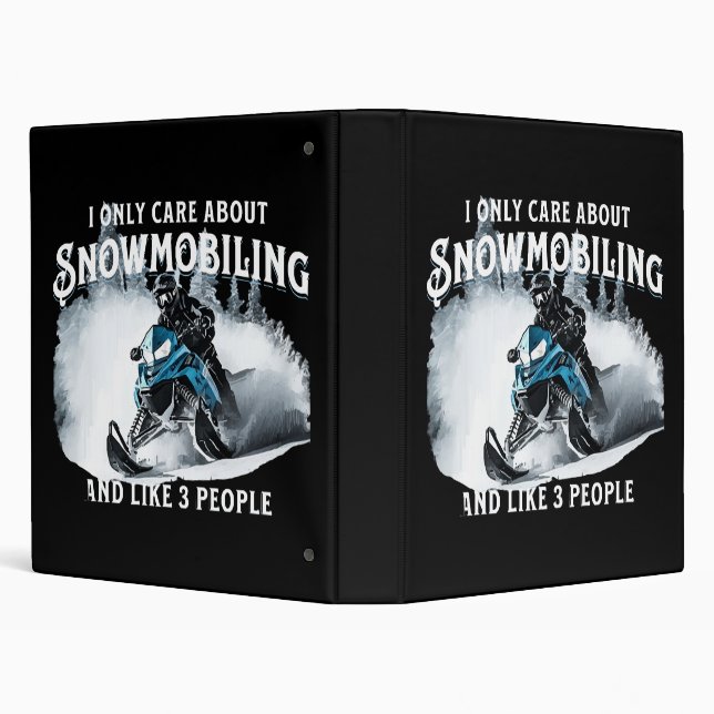 Snowmobiling Funny Snowmobile  3 Ring Binder (Background)
