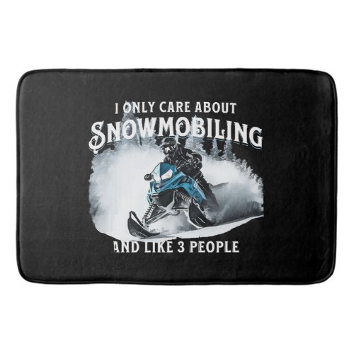 Snowmobiling Funny Snowmobile  Bath Mat