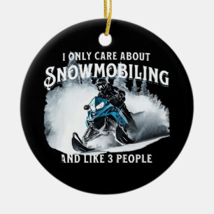 Snowmobiling Funny Snowmobile  Ceramic Ornament