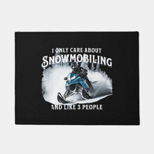 Snowmobiling Funny Snowmobile  Doormat