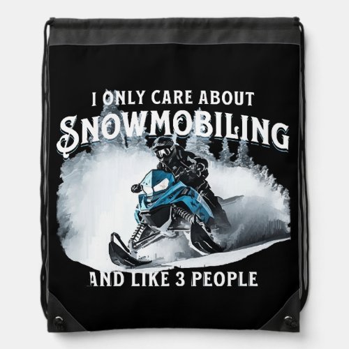 Snowmobiling Funny Snowmobile  Drawstring Bag