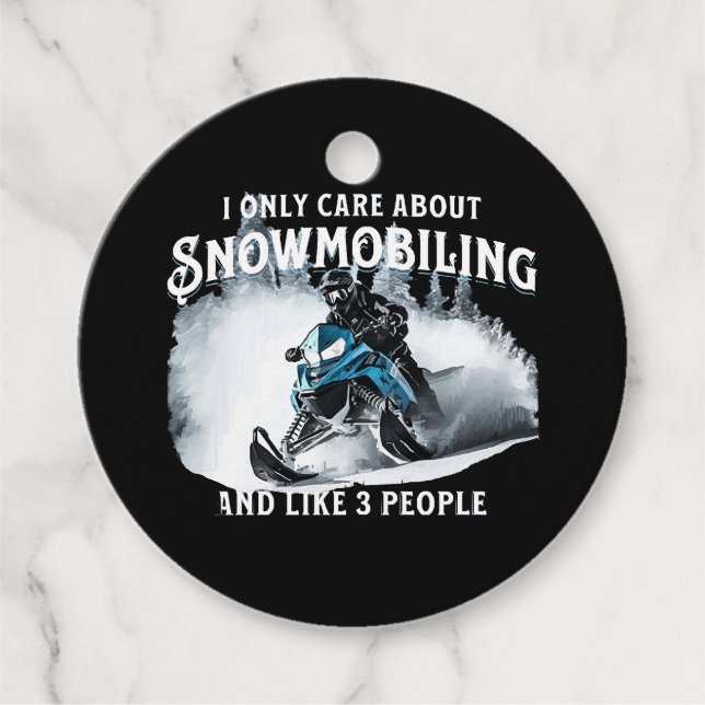 Snowmobiling Funny Snowmobile  Favor Tags (Front)