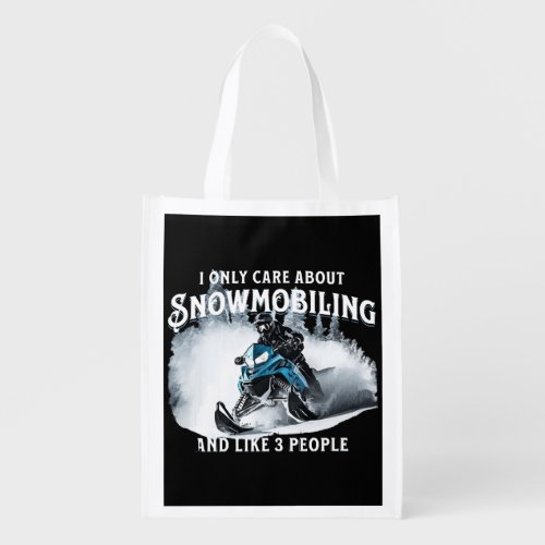 Snowmobiling Funny Snowmobile  Grocery Bag