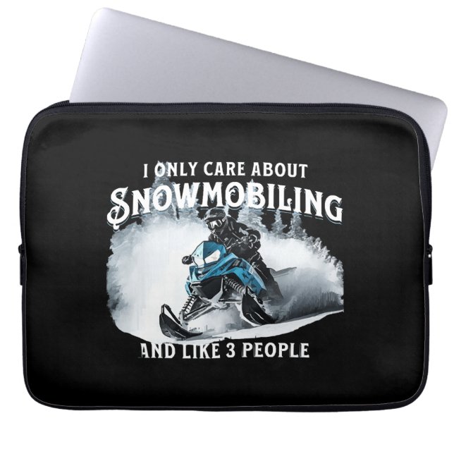 Snowmobiling Funny Snowmobile  Laptop Sleeve (Front)