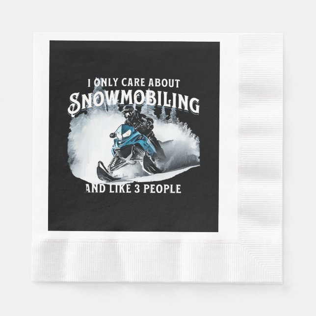 Snowmobiling Funny Snowmobile  Napkins (Front)