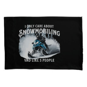 Snowmobiling Funny Snowmobile  Pillow Case