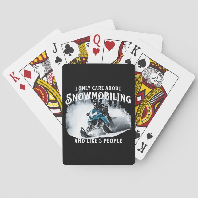Snowmobiling Funny Snowmobile  Poker Cards (Back)
