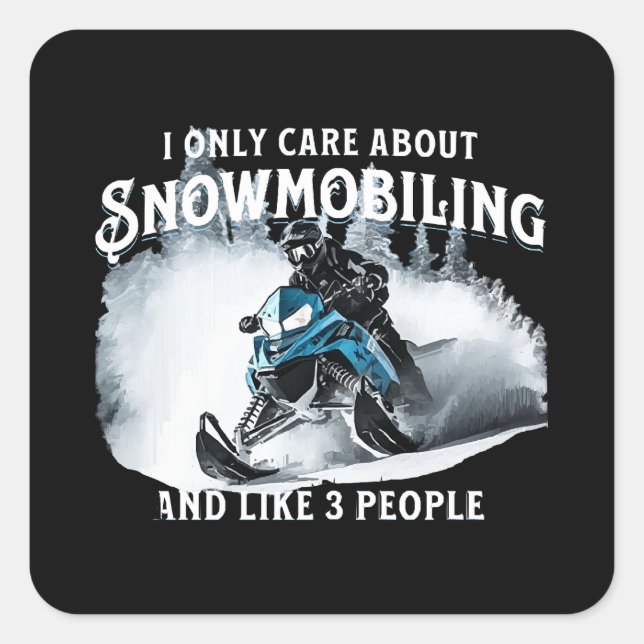 Snowmobiling Funny Snowmobile  Square Sticker (Front)