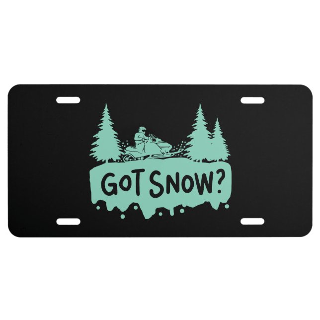 Snowmobiling - Got Snow Funny Snowmobiling License Plate (Front)