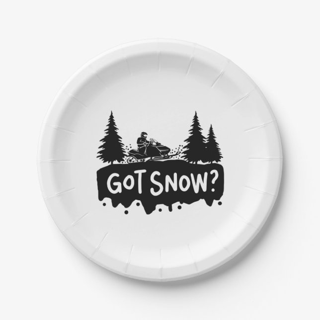 Snowmobiling - Got Snow Paper Plates (Front)
