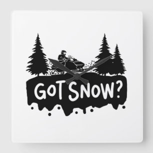 Snowmobiling - Got Snow Square Wall Clock