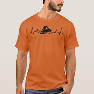 Snowmobiling Heartbeat Snow-motorcycle Snowmobile  T-Shirt