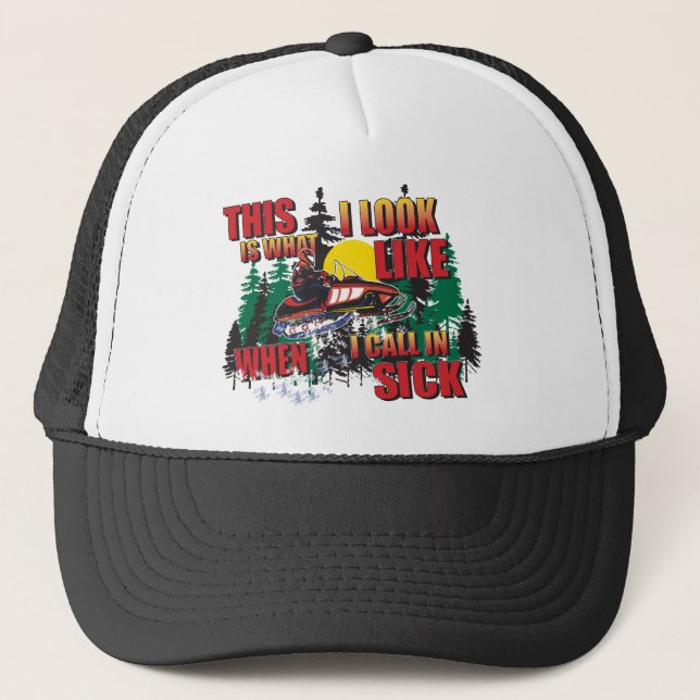 Snowmobiling Humor Trucker Hat (Front)