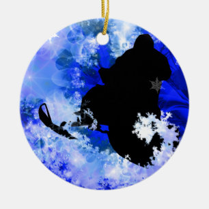 Snowmobiling in the Avalanche Ceramic Ornament