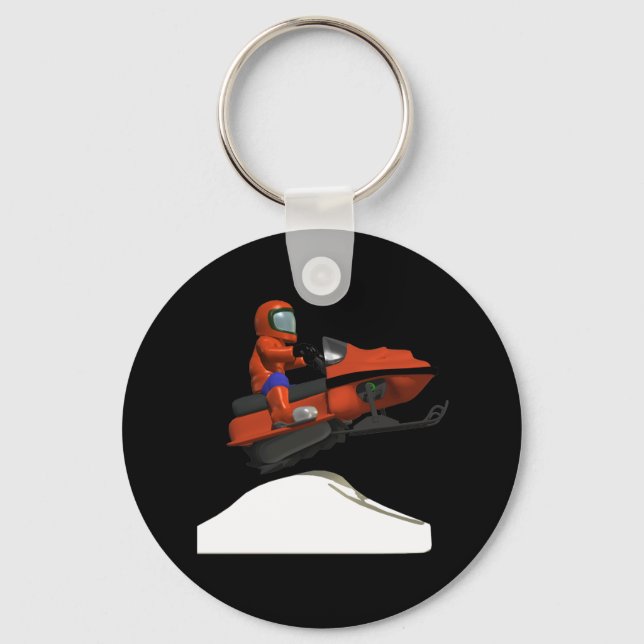 Snowmobiling Jump 2 Keychain (Front)
