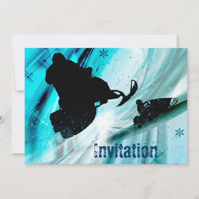 Snowmobiling on Icy Trails Invitation (Front)