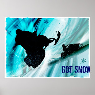 Snowmobiling on Icy Trails Poster