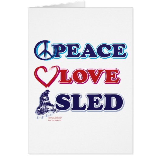 Snowmobiling/Peace,Love,Sled Cards (Front)