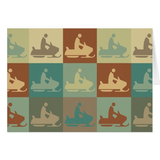 Snowmobiling Pop Art Cards (Front Horizontal)