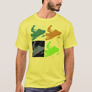 Snowmobiling Pop Art T-Shirt