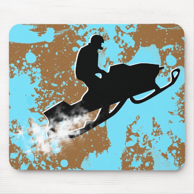 snowmobiling powder trail mouse pad (Front)