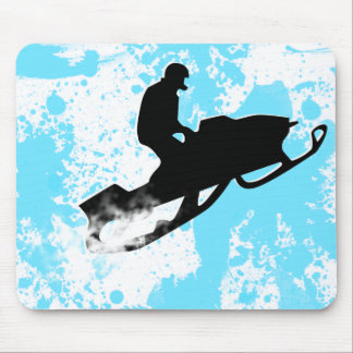 snowmobiling powder trail mouse pad