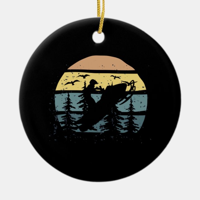 Snowmobiling Snowmobilie Ceramic Ornament (Front)