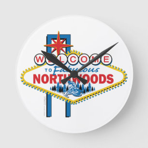 Snowmobiling/Welcome to the Fabulous Northwoods Round Clock