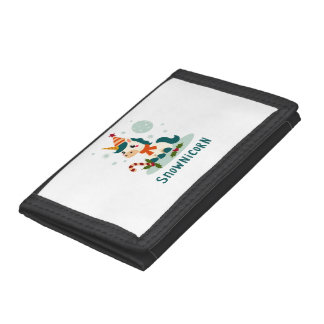 Snownicorn Cute Unicorn Snowman Christmas Girl T-S Trifold Wallet