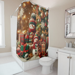Snowpeople Shower Curtain