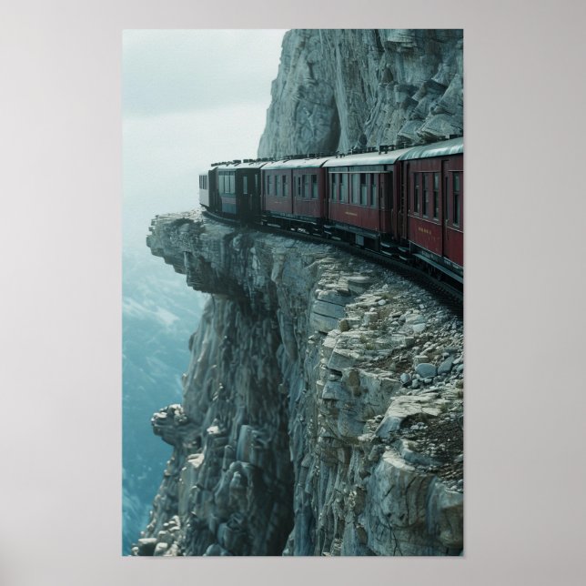 Snowpiercer Train Rolling on the Edge Poster (Front)