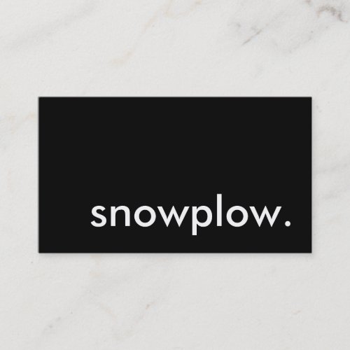 snowplow. business card template