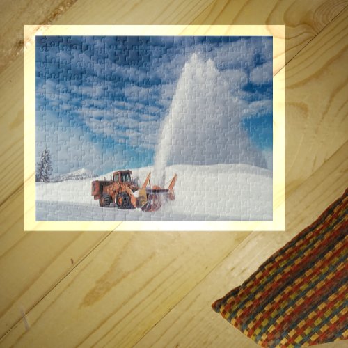  Snowplow Clearing Snow Crater Lake National Park Jigsaw Puzzle