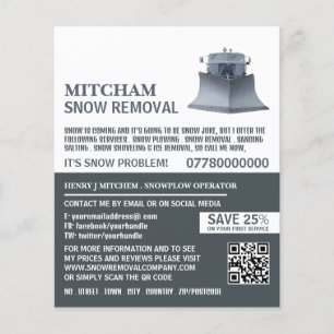 Snowplow, Snow Removal Company Advertising Flyer