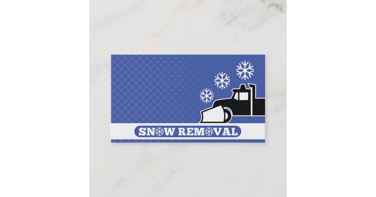 snowplow snow removal service business card Zazzle