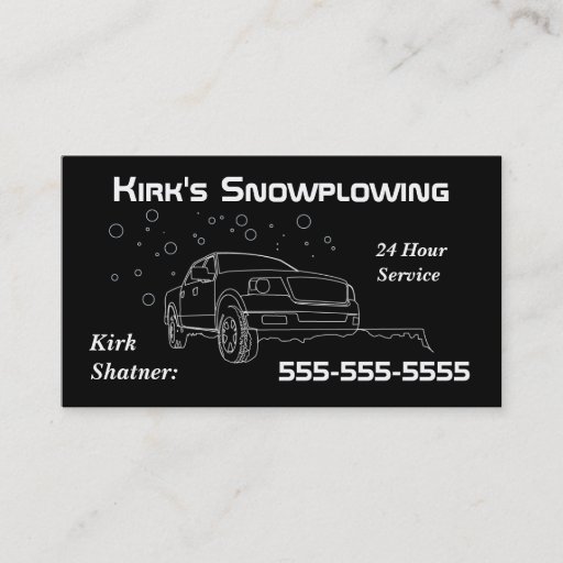 Customizable Snowplowing Business Card