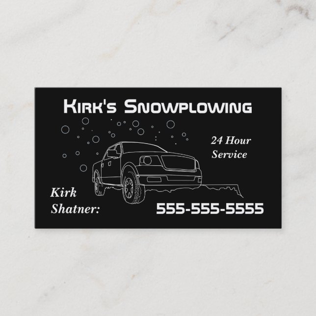 Snowplowing Business Card (Front)