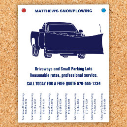Snowplowing Business Flyer with Tear off Strips
